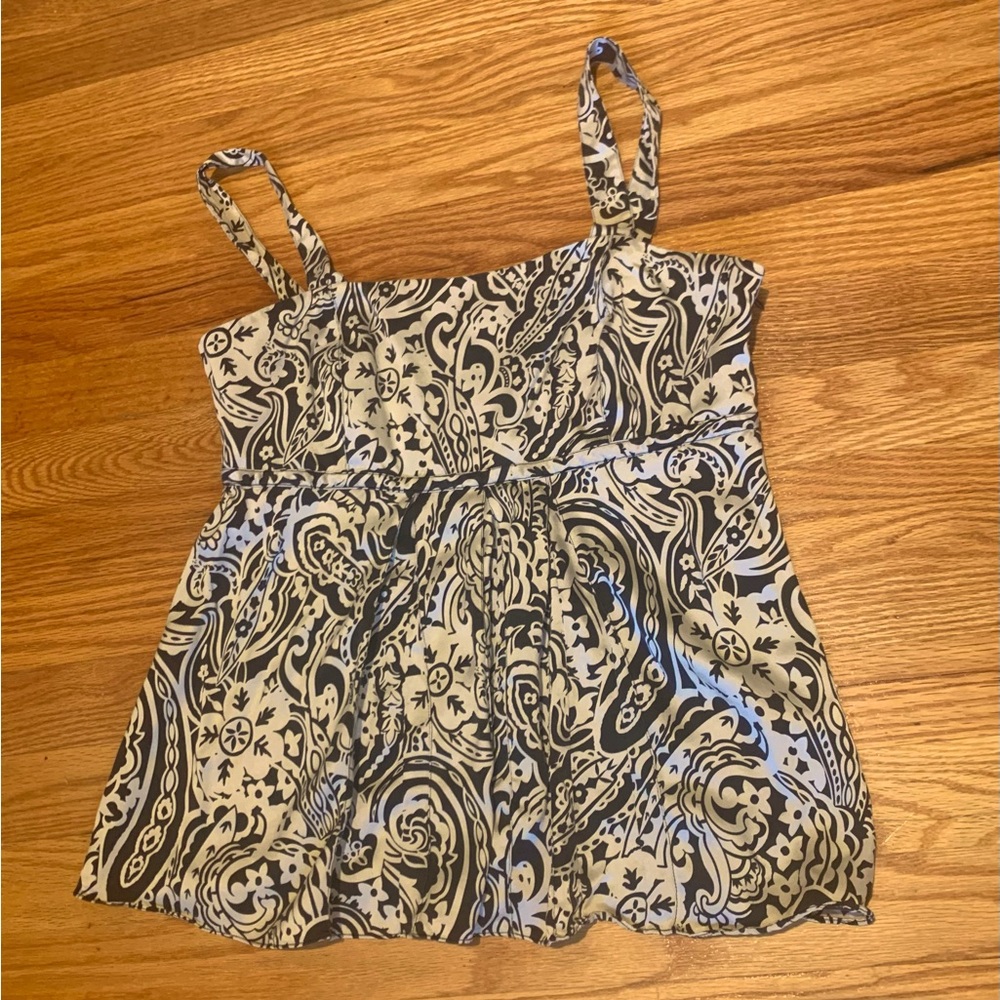 inc international concepts Strap top Small, Brown And Black Pattern , 100% Silk